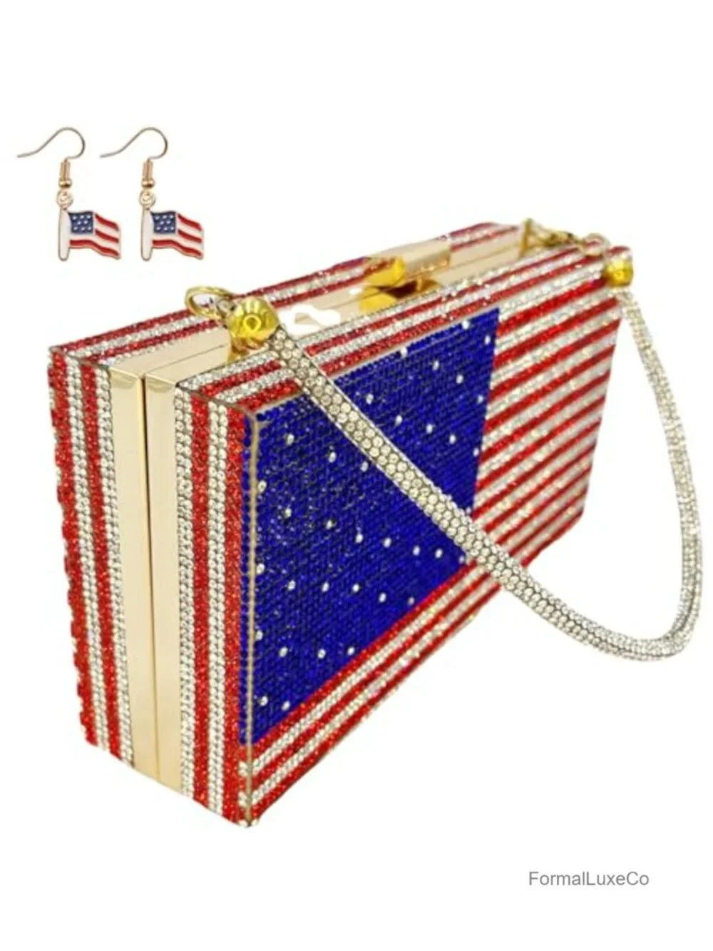 Rhinestone Crystal Evening Clutch Bag - Bling Crossbody Card Wallet
